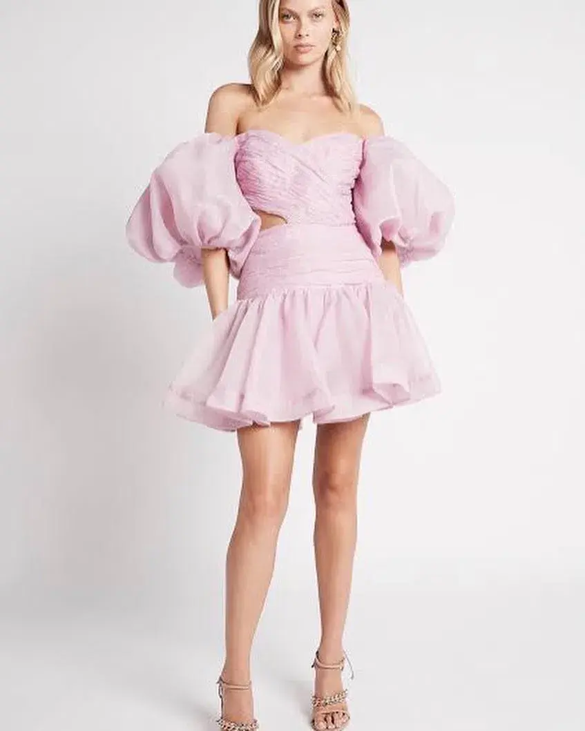 Aje Myriad Cut Out Mini Dress Purple Size 8 - Image 2