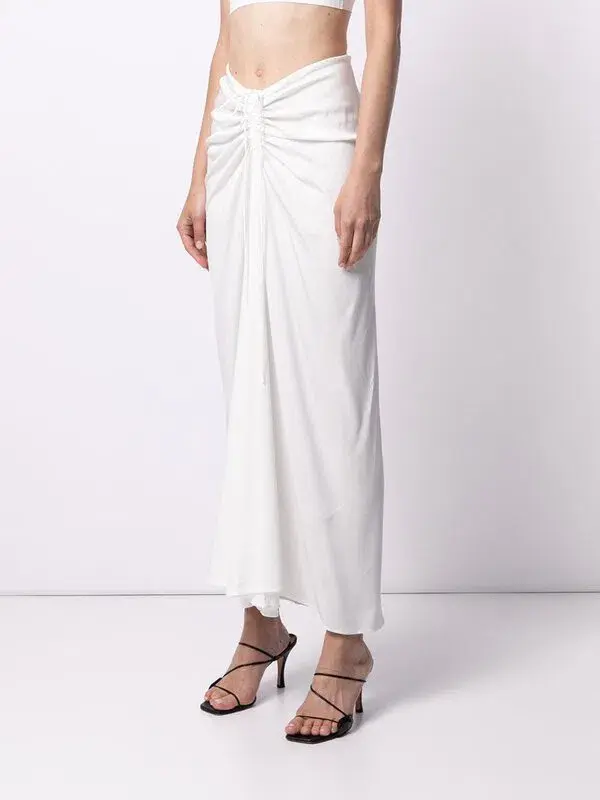 Christopher Esber Ruched Skirt White Size 6 - Image 3