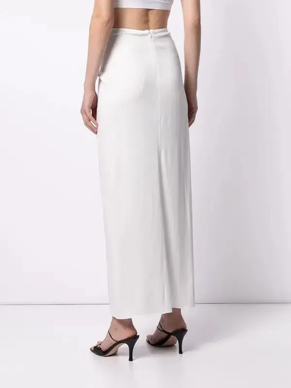 Christopher Esber Ruched Skirt White Size 6 - Image 4