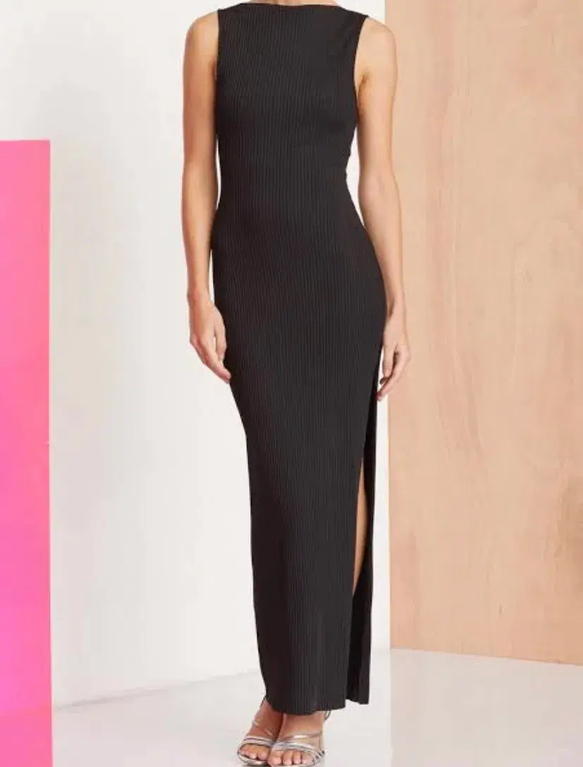 Bec & Bridge Noir Et Blanc Midi Dress Black Size 6 - Image 3
