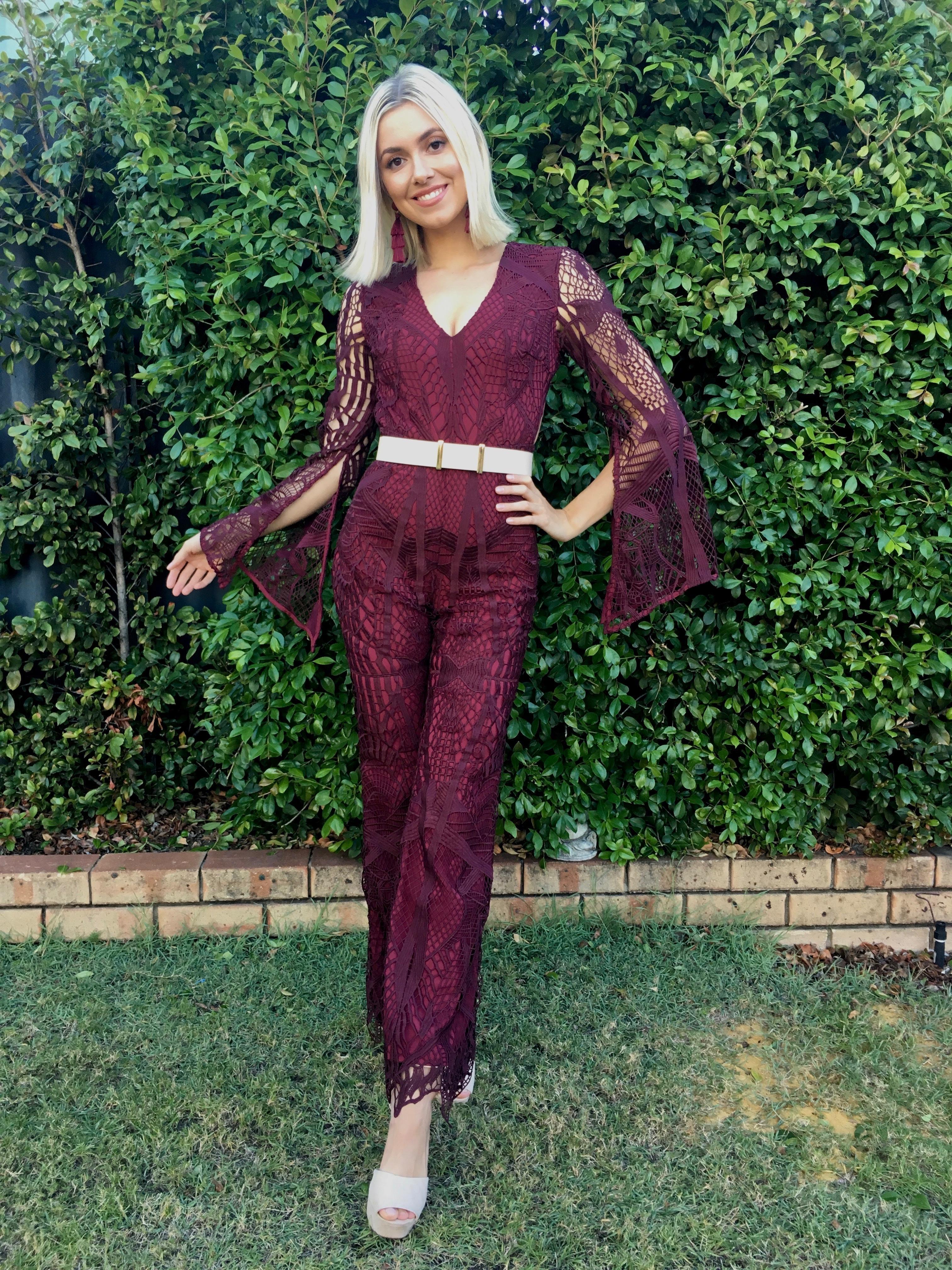 Mossman Devil's Advocate Jumpsuit Burgundy Size 6 - Image 1
