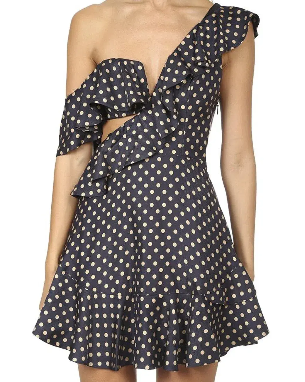 Zimmermann Rife Flounce Mini Dress Navy/Mustard Print Size 6 - Image 4