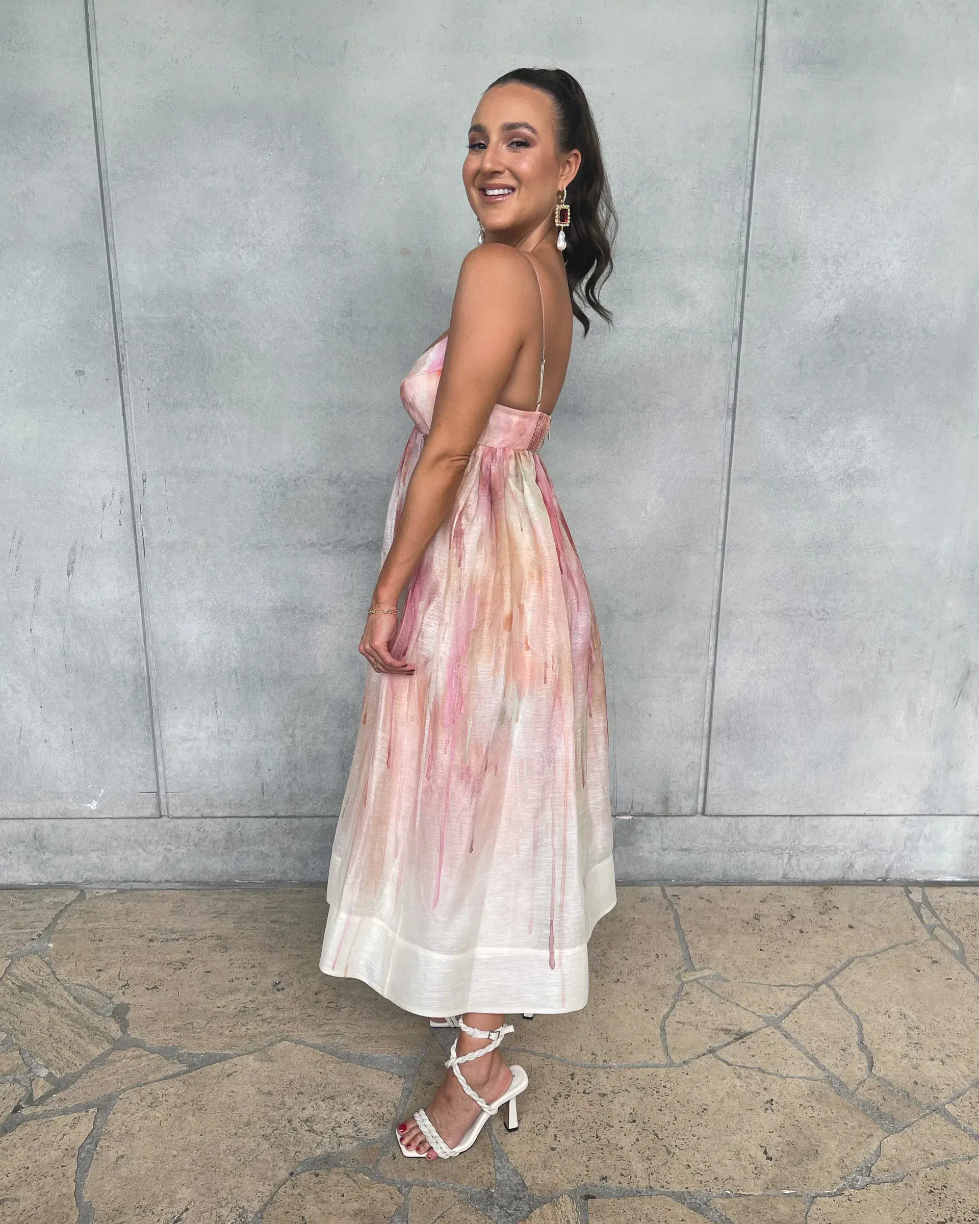 Zimmermann The Dancer Empire Waist Dress Pink Size 1/Au 10 - Image 2