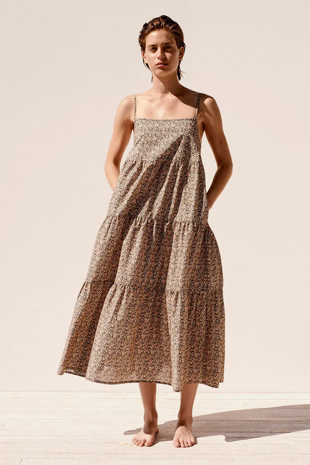 Matteau Tiered Sundress in Floral Print Size 2  - Image 1
