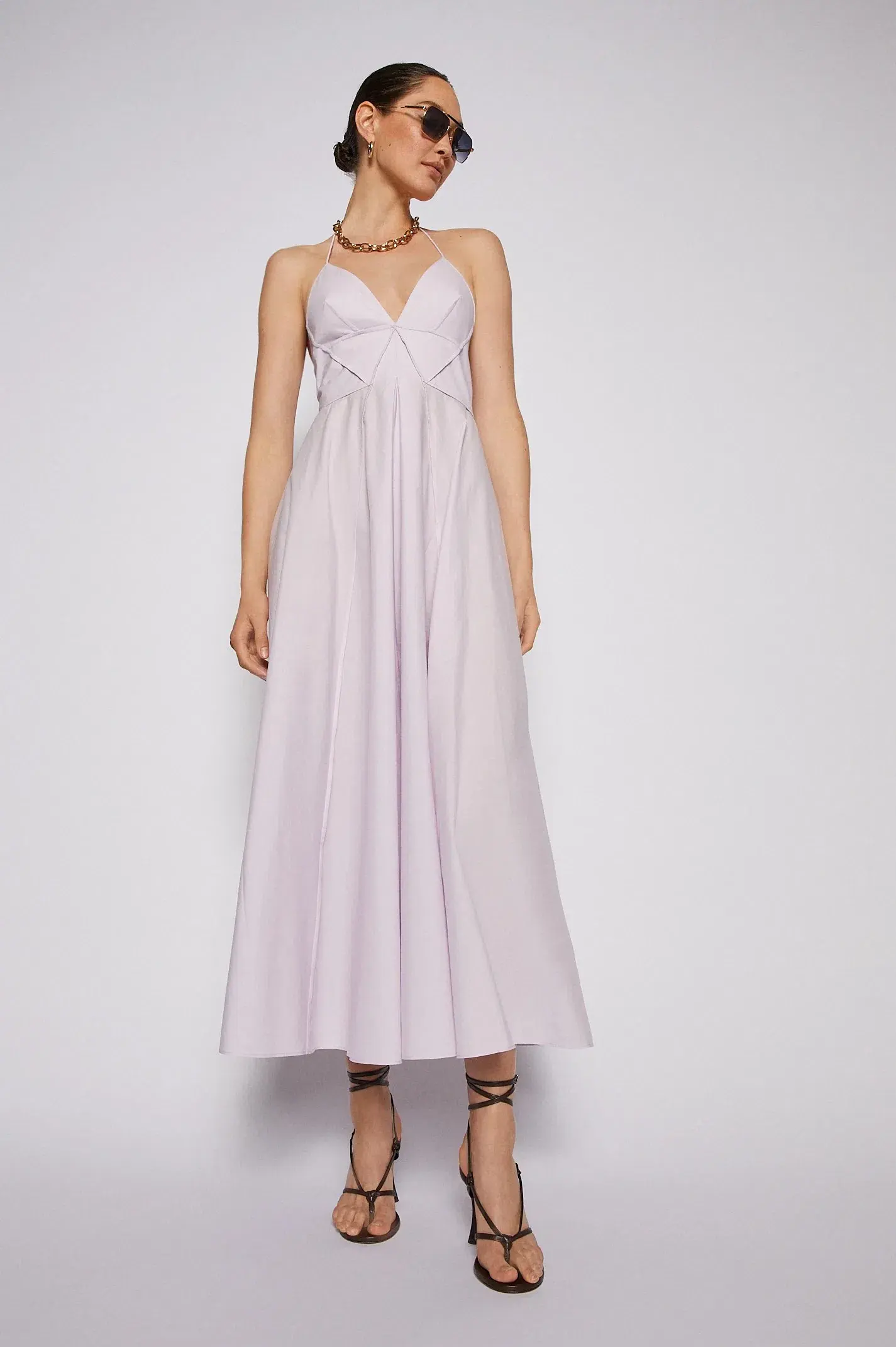 Scanlan Theodore Parachute Cotton Strappy Dress in Lilac Purple Size 6  - Image 1
