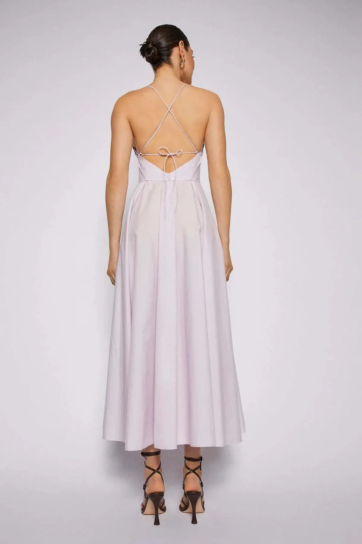 Scanlan Theodore Parachute Cotton Strappy Dress in Lilac Purple Size 6  - Image 3