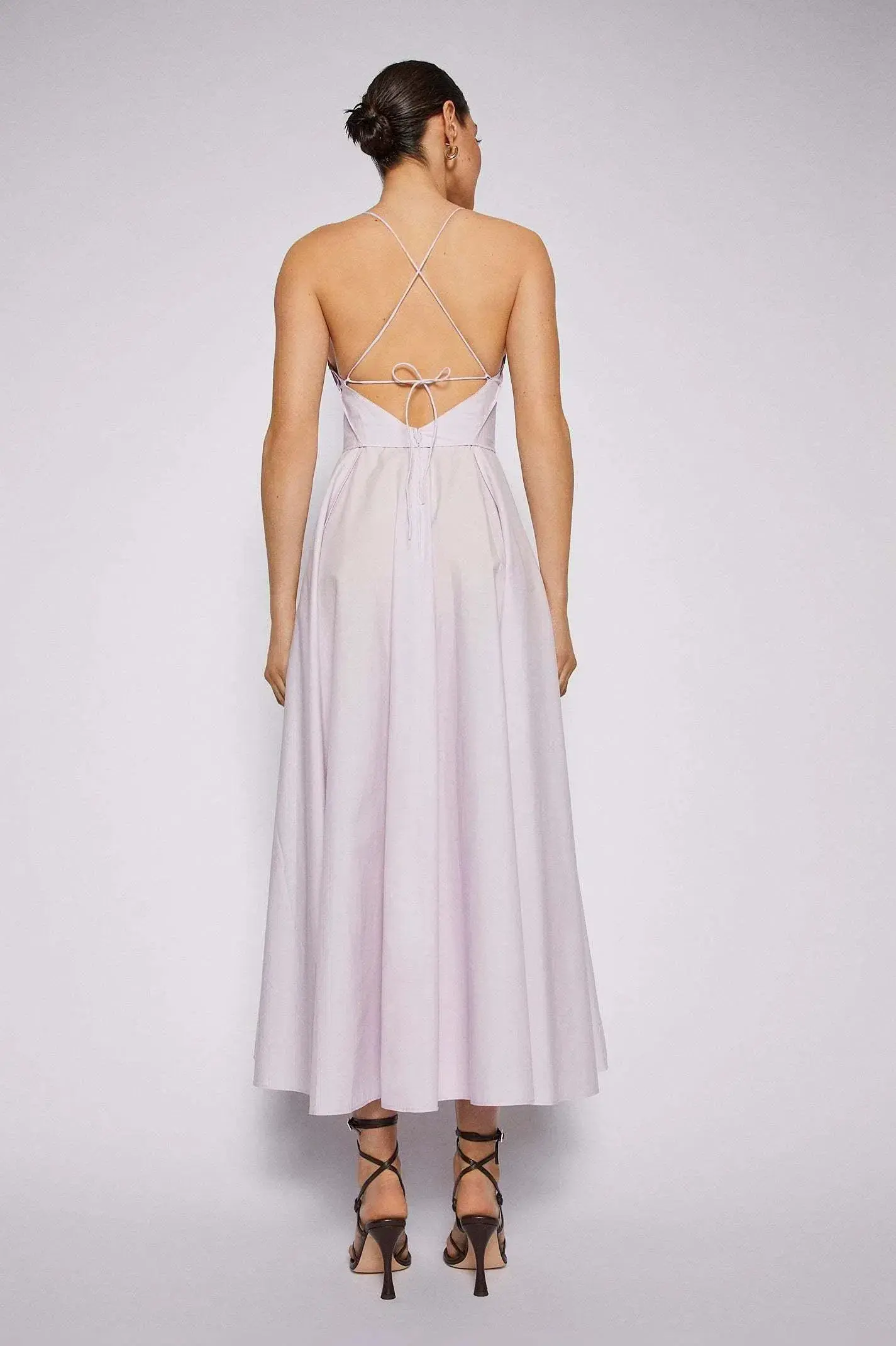 Scanlan Theodore Parachute Cotton Strappy Dress in Lilac Purple Size 6  - Image 3