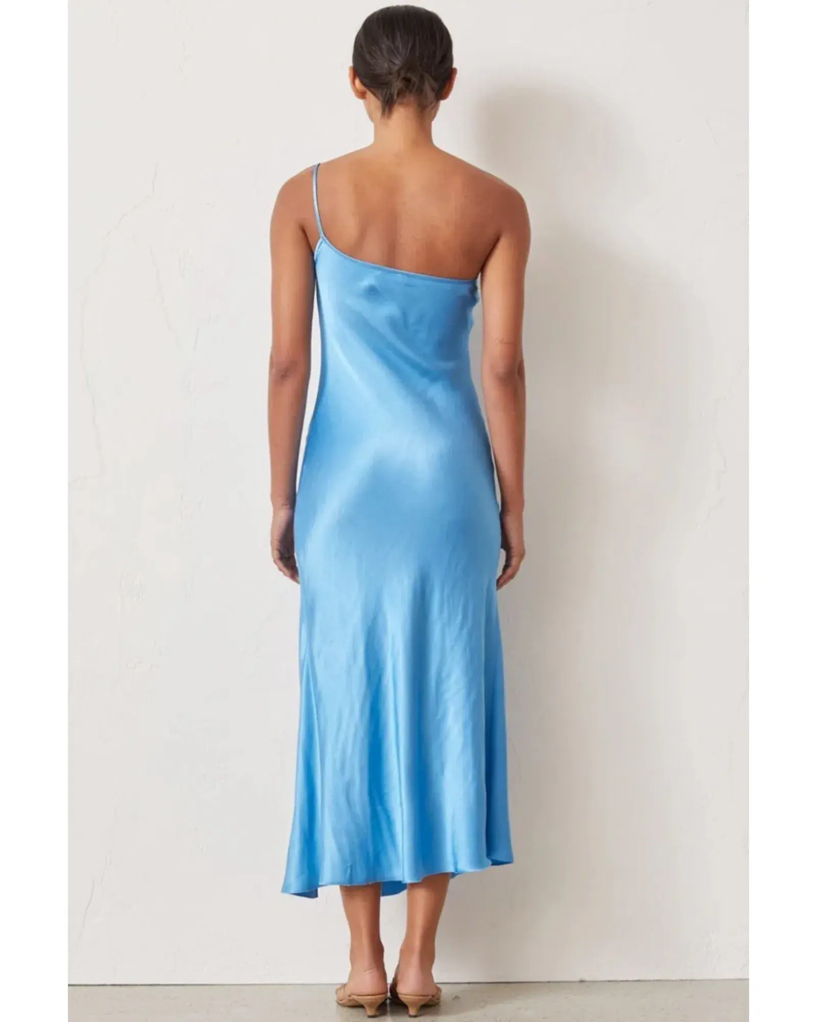 Bec & Bridge Frederic Asym Midi Dress Azure Blue Size 6 - Image 3