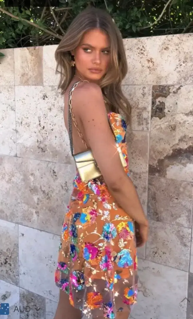 Sisters the Label Kitty Slip Mini Dress Sequin Size 6 for rent on The Volte - main image