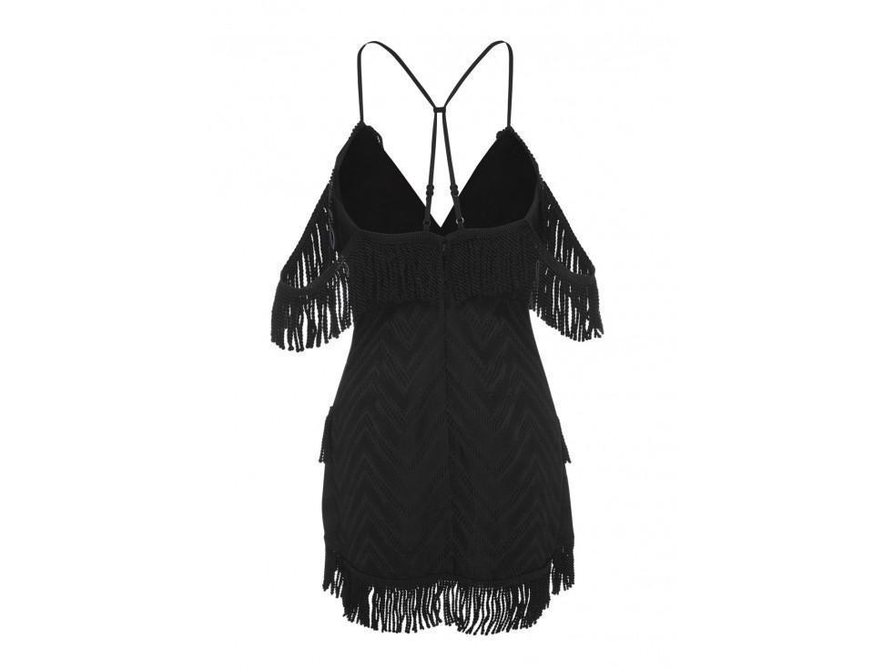 Alice McCall Fringe Mini Dress Black Size 6 - Image 2