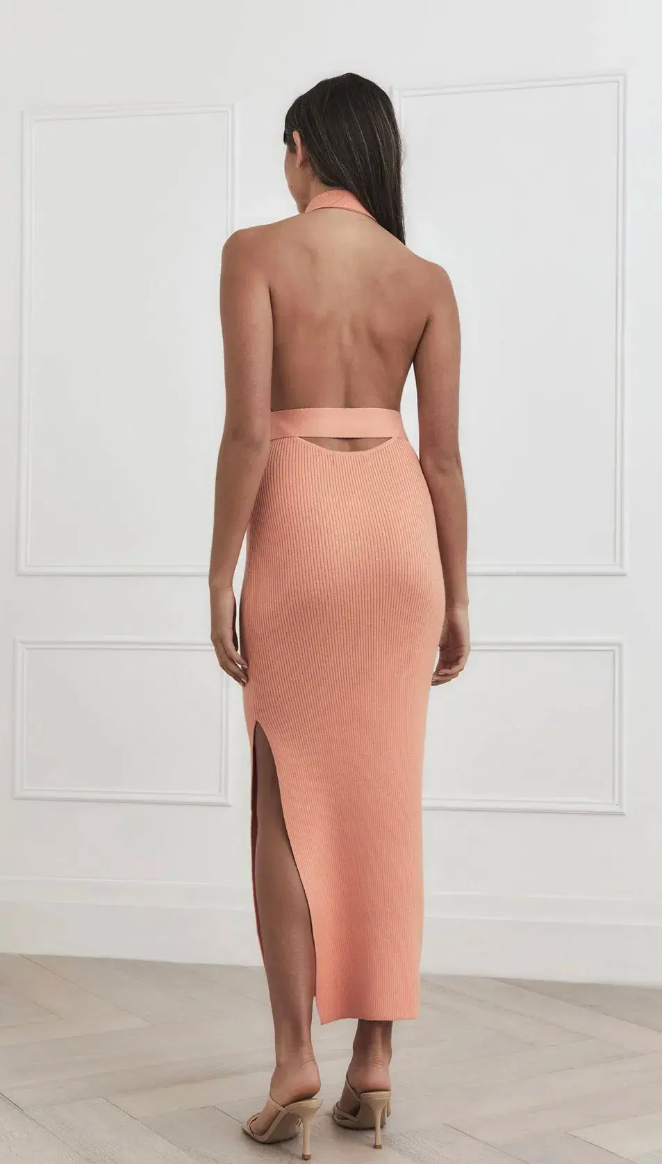 San Sloane Drake Midi Dress Peach Size 8 - Image 2
