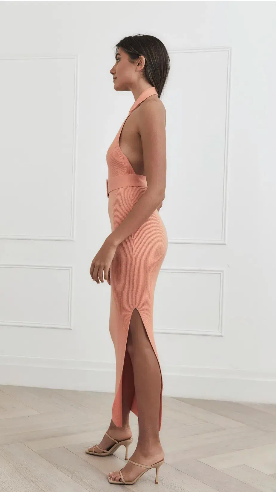 San Sloane Drake Midi Dress Peach Size 8 - Image 3