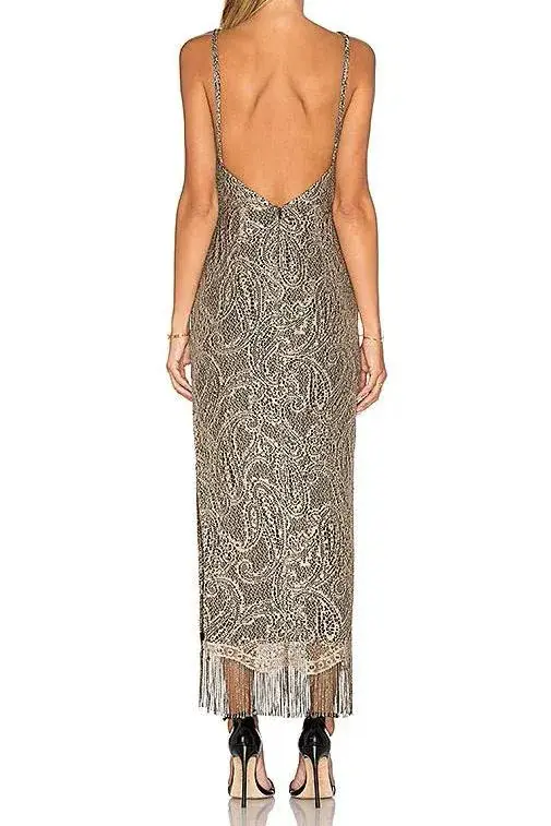 Misha Shadara Dress Metallic Size 8 - Image 2