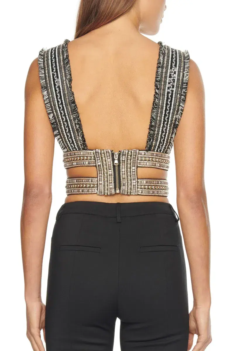 Eliya the Label Barbados Crop Top Beaded Size M - Image 3