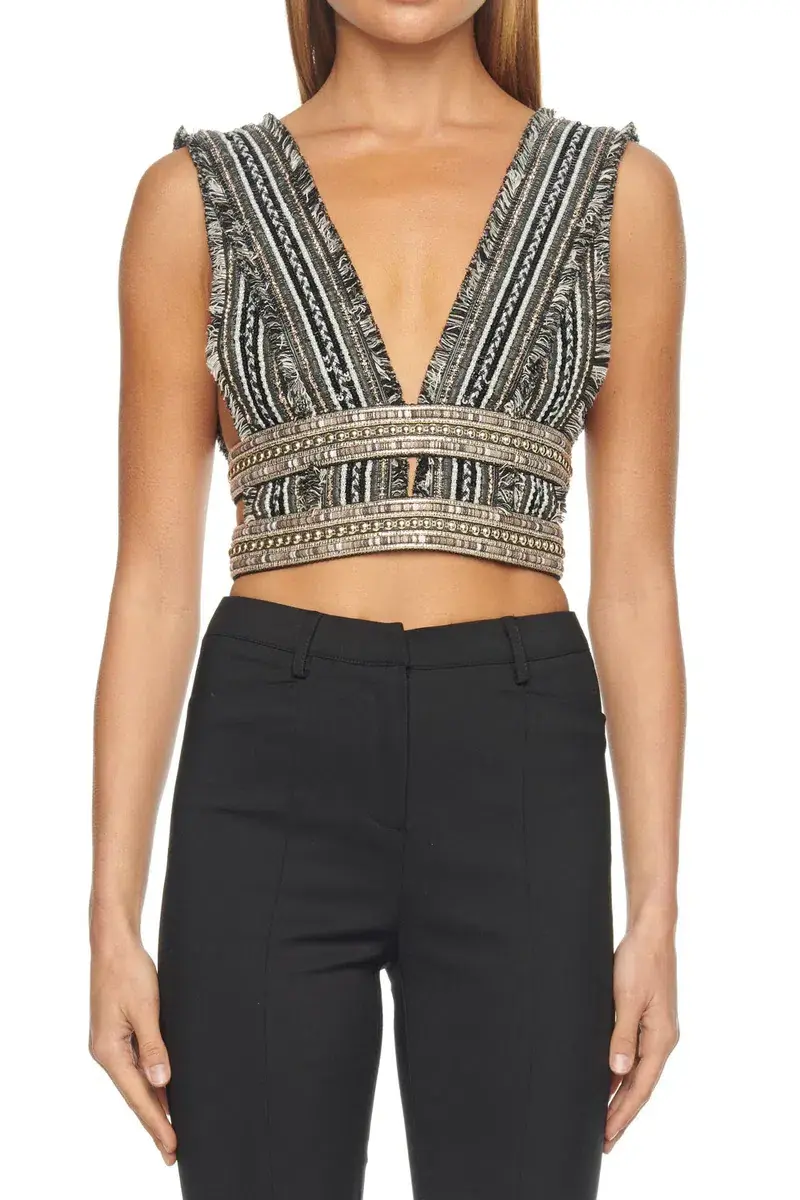 Eliya the Label Barbados Crop Top Beaded Size M - Image 2
