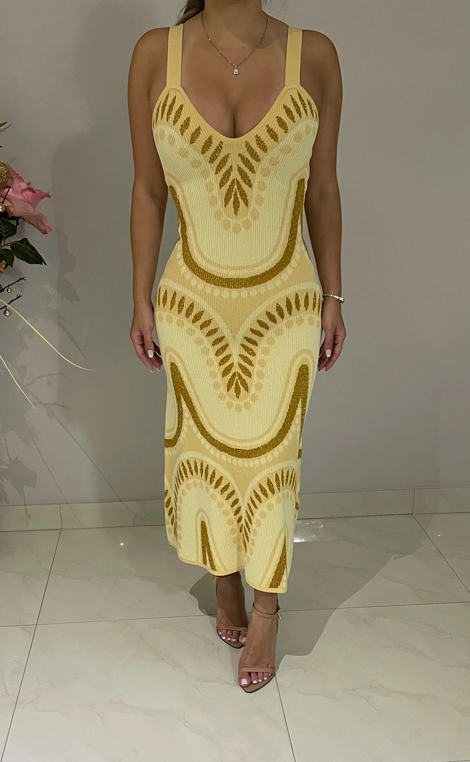 Alice McCall Windswept Midi Dress Yellow Size 6 - Image 5