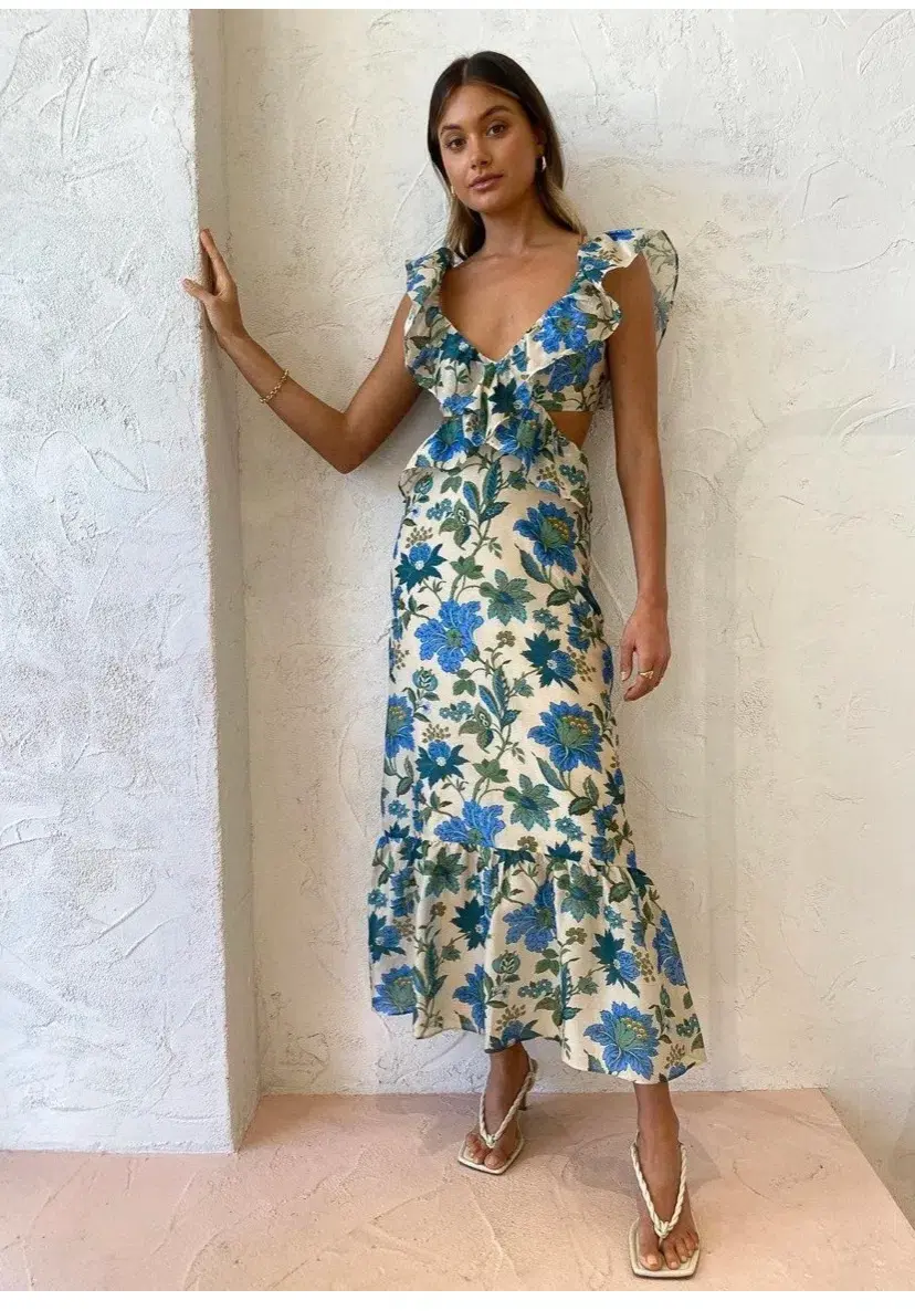 Sir the Label Celia Frill Midi Dress in Marguerite Size 8 - Image 4