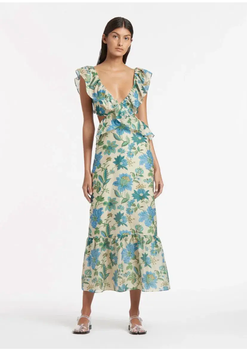 Sir the Label Celia Frill Midi Dress in Marguerite Size 8 - Image 1