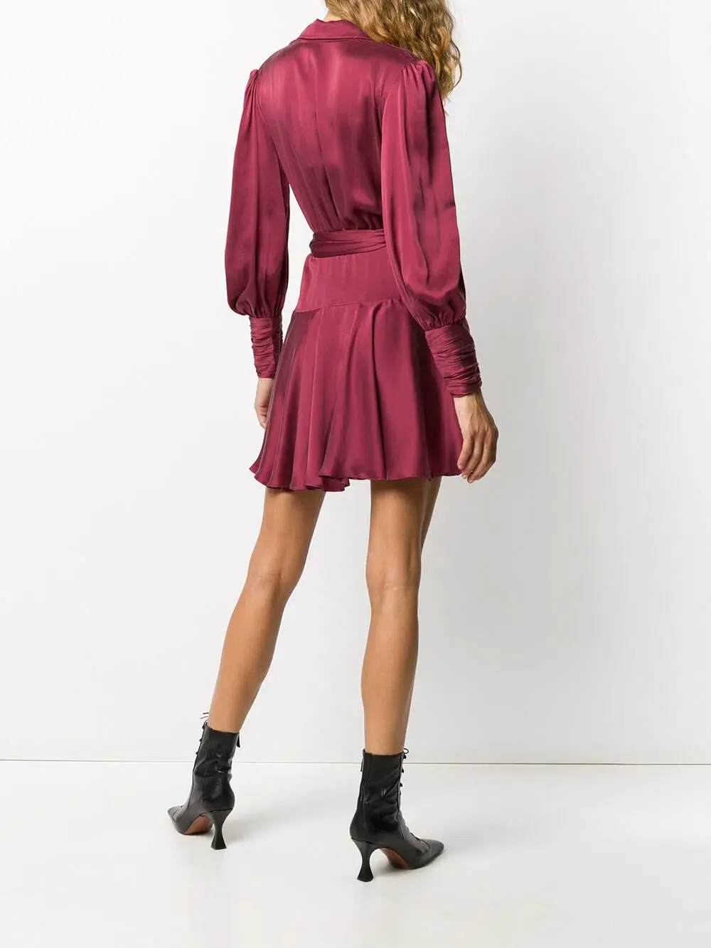 Zimmermann Silk Wrap Mini Dress Burgundy Size 0P / AU 6 - Image 2