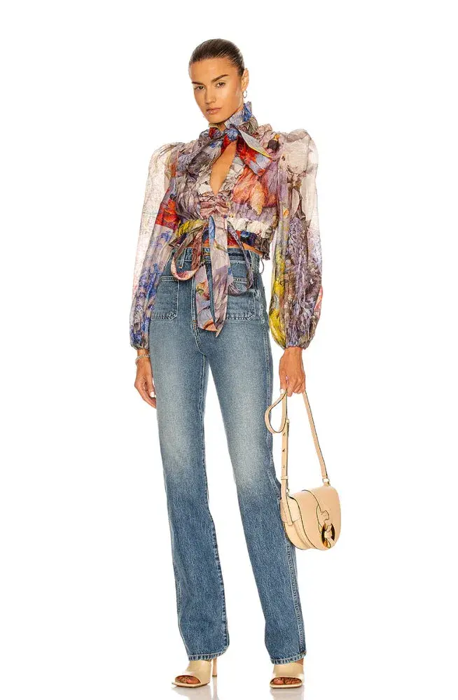 Zimmermann Botanica Crop Bodice Book Print Size 1 / Au 10 - Image 1