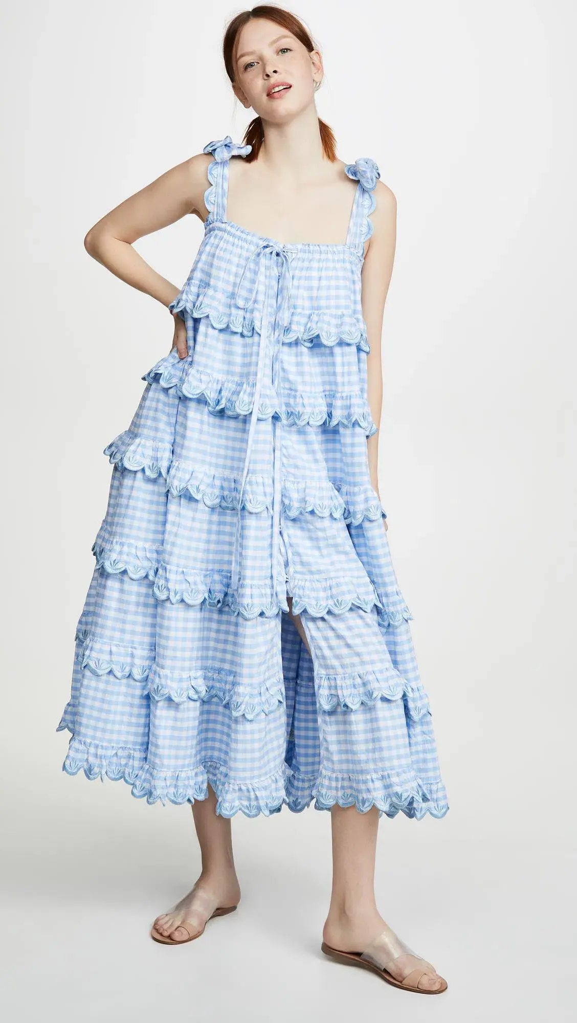 Innika Choo Scallop Frill Dress Blue Size 12 - Image 1