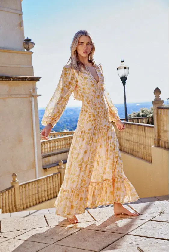 Significant Other Bernadette Dress Pineapple Palm Size 8  for rent on The Volte - main image