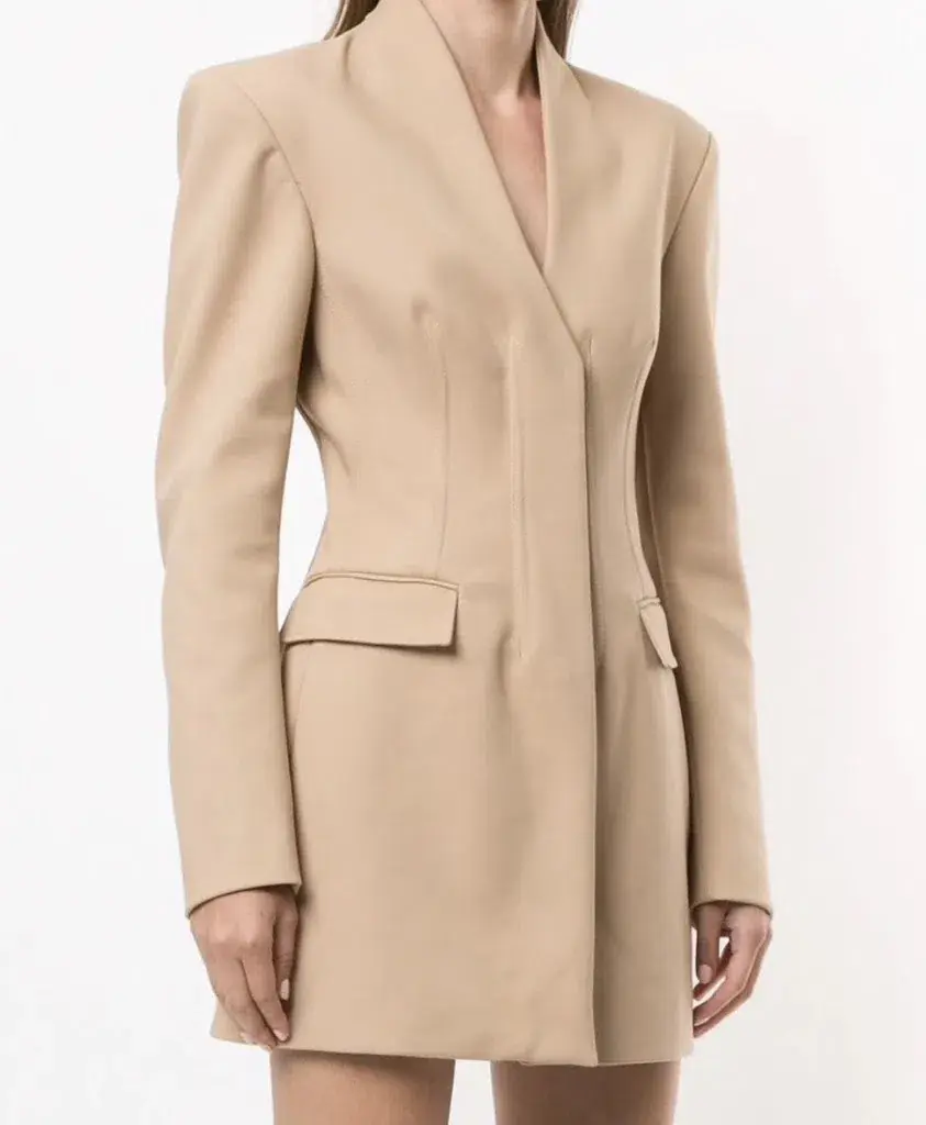 Dion Lee Camel Frame Blazer Dress Nude Size 8 - Image 1