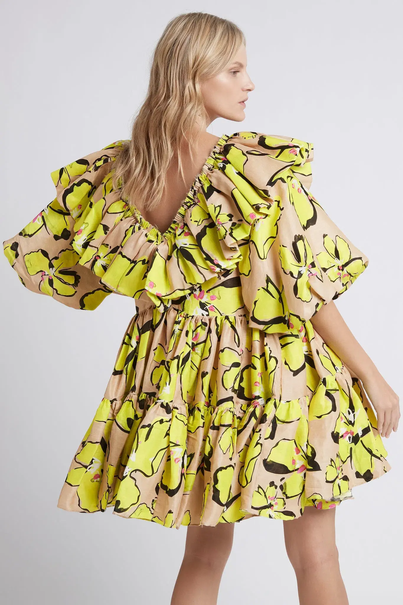 Aje Pelicano Citris Bloom Mini Dress Print Size 8 - Image 3