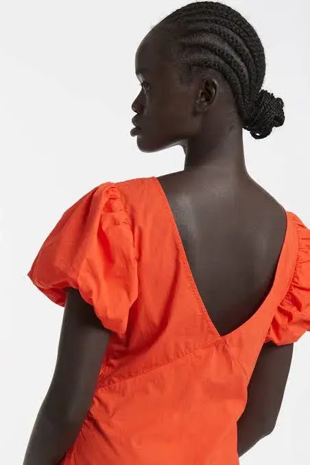 Sir the Label Anja Panelled Midi Dress Mandarin Red Size 8  - Image 3