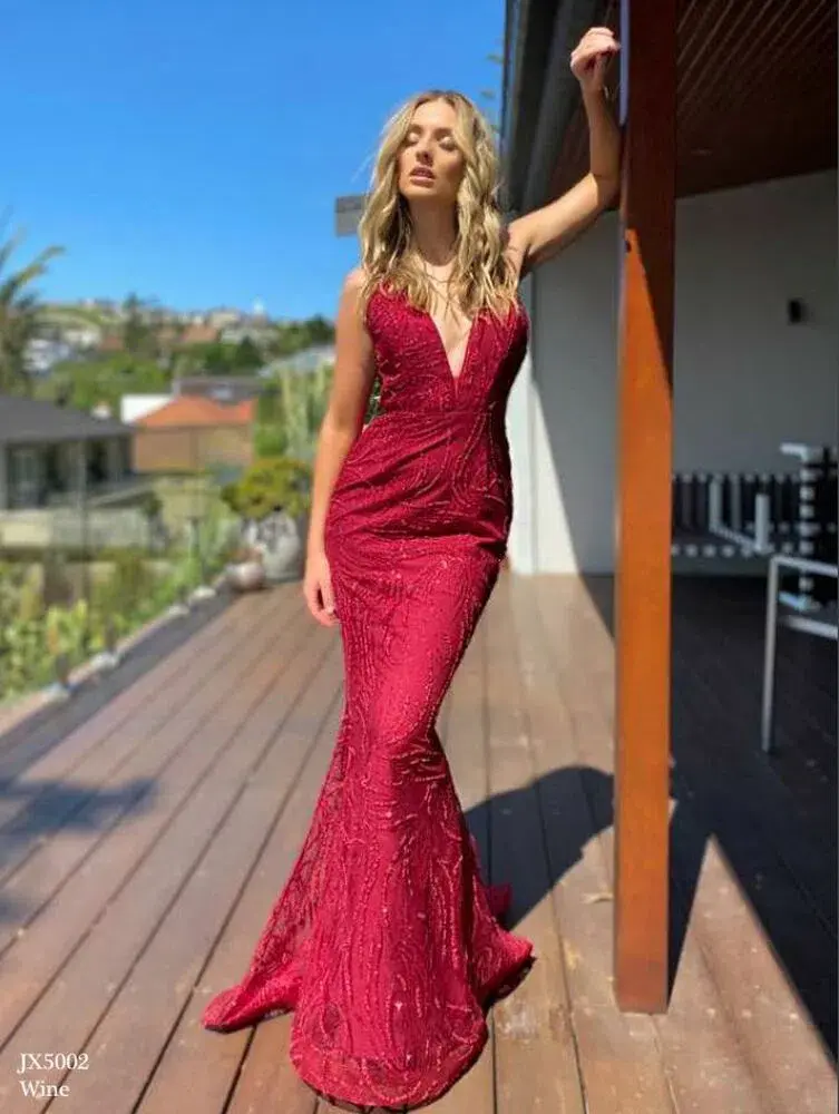 Jadore JX5002 Dress Wine Red Size 4 - Image 2