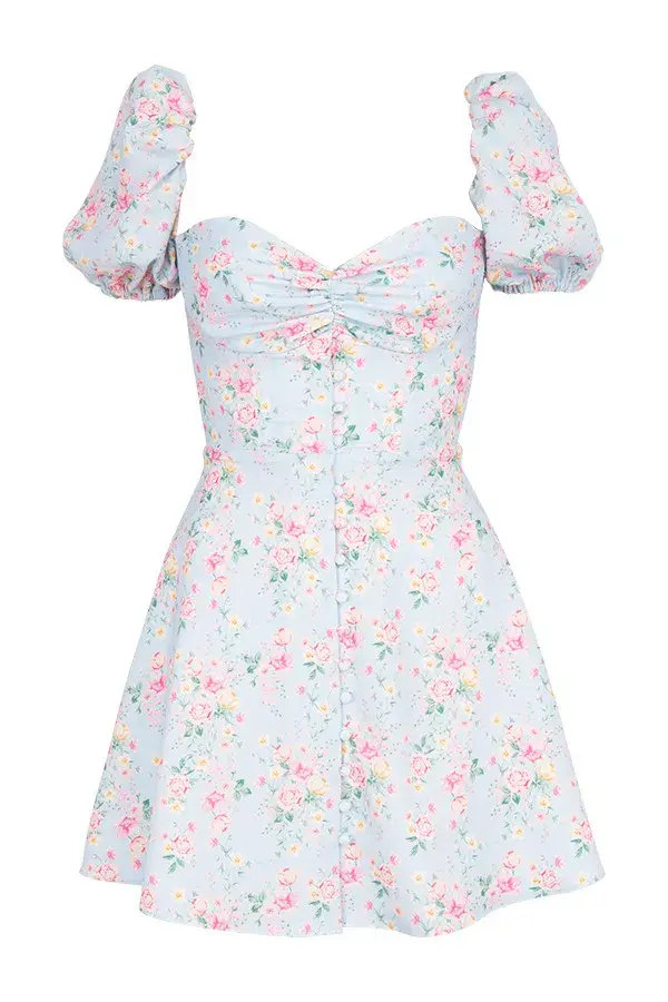 House Of CB Aria Mini Sundress Blue Floral Size S / Au 8 for rent on The Volte - main image