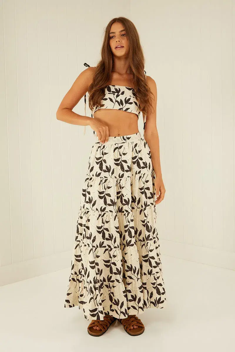 Palm Noosa Happy Hour Crop and Skirt Set Print Size 6 for rent on The Volte - main image