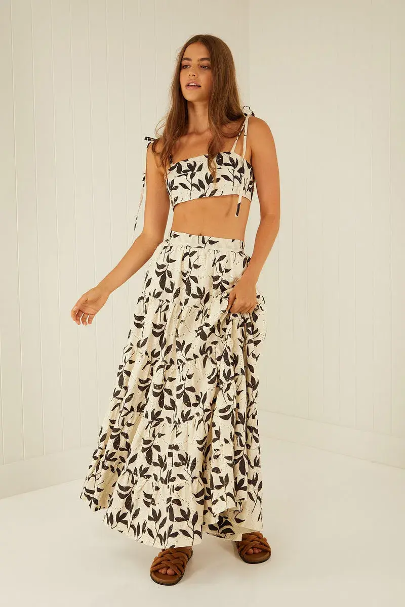 Palm Noosa Happy Hour Crop and Skirt Set Print Size 6 for rent on The Volte - main image
