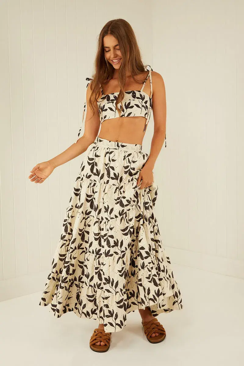 Palm Noosa Happy Hour Crop and Skirt Set Print Size 6 - Image 1