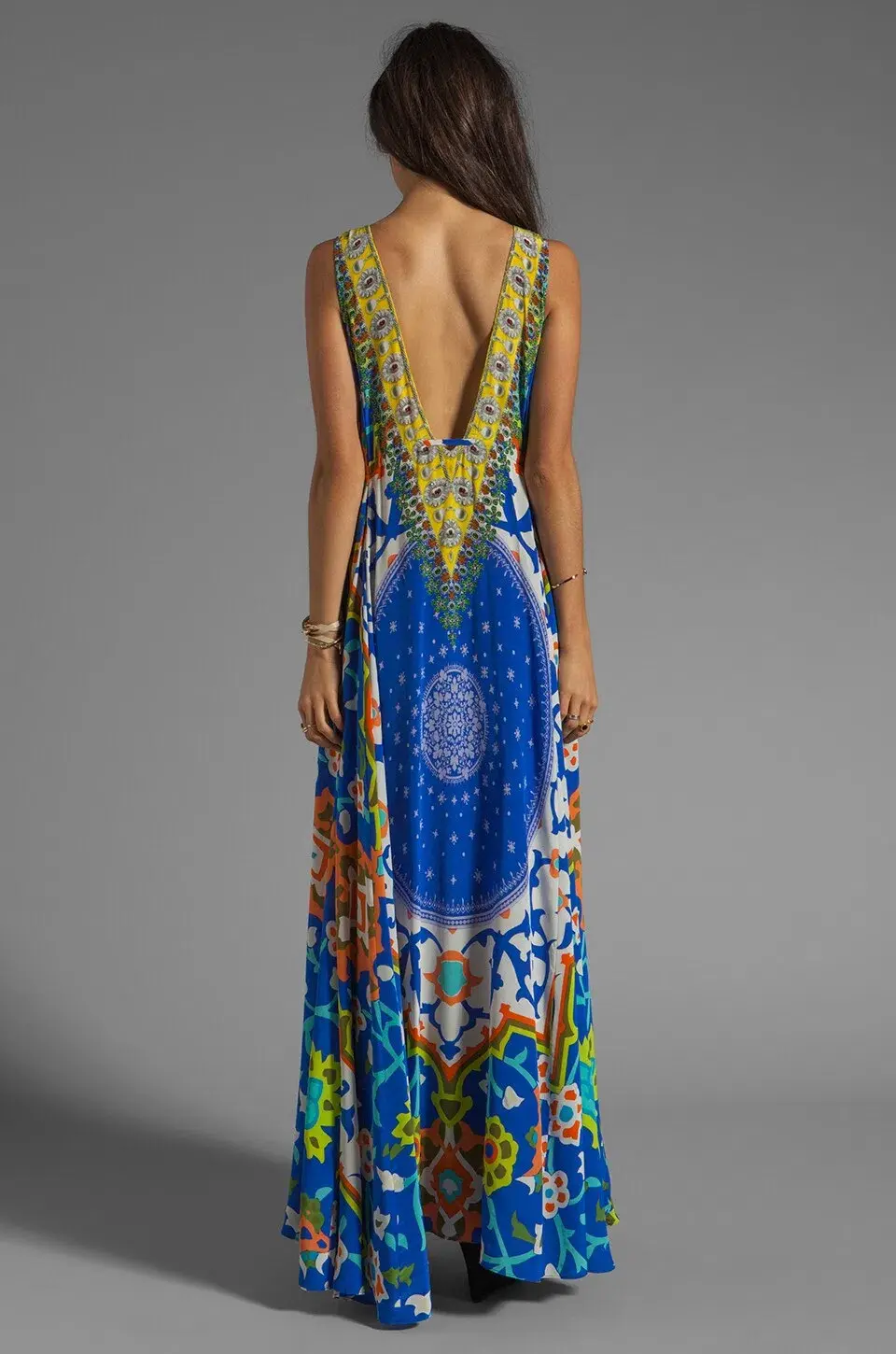 Camilla Road to Nowhere V Neck Drawstring Maxi in Formentera Size 16/XL - Image 4