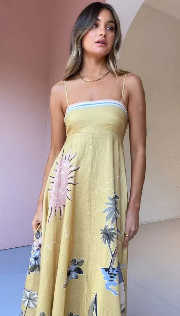 Alemais Sunset Shades Sundress Yellow Size 10 - Image 2