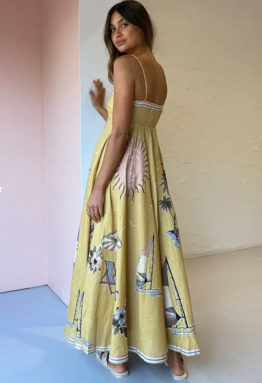 Alemais Sunset Shades Sundress Yellow Size 8 - Image 2