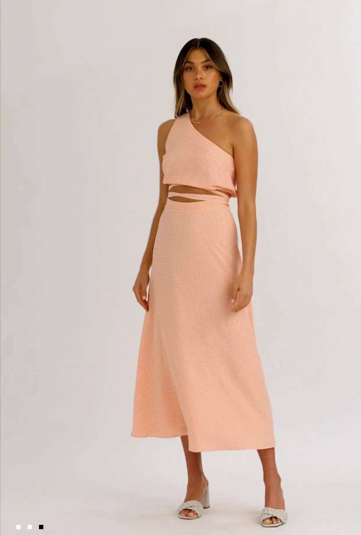 Kookai Brady Tie Top and Brady Midi Skirt Orange Size 10 - Image 3