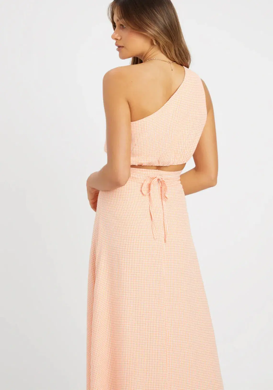 Kookai Brady Tie Top and Brady Midi Skirt Orange Size 10 - Image 2