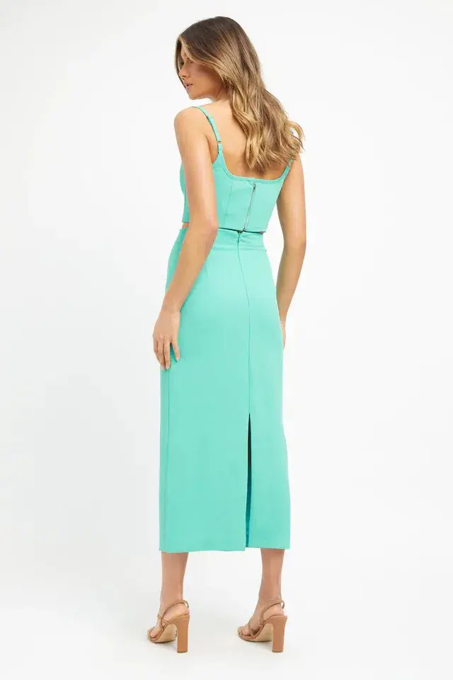 Kookai Oyster Column Skirt and Oyster Panel Top Aqua Green Size 8  for rent on The Volte - main image