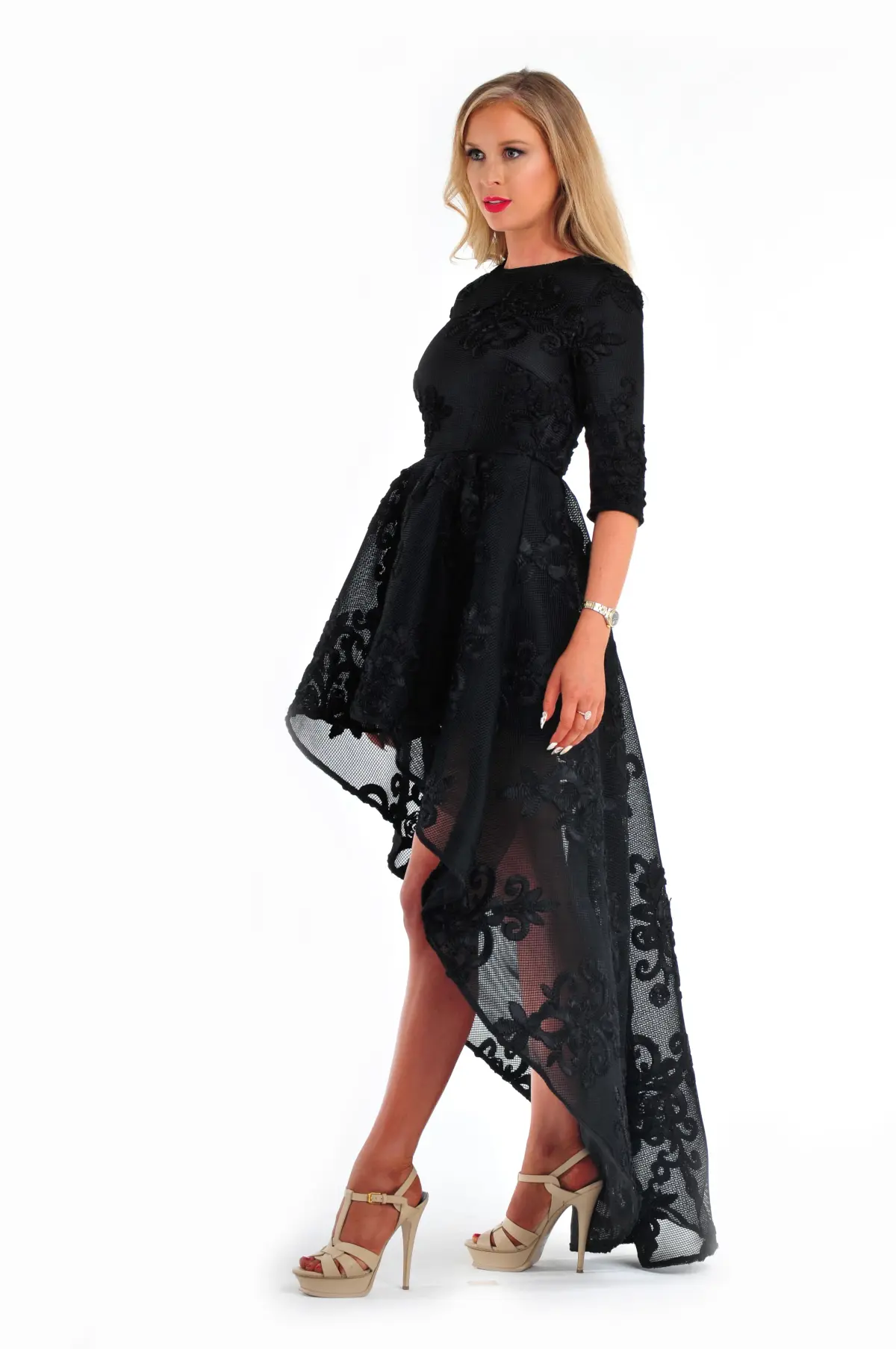 Asilio Prisoner Queen Dress Black Size 10 - Image 4