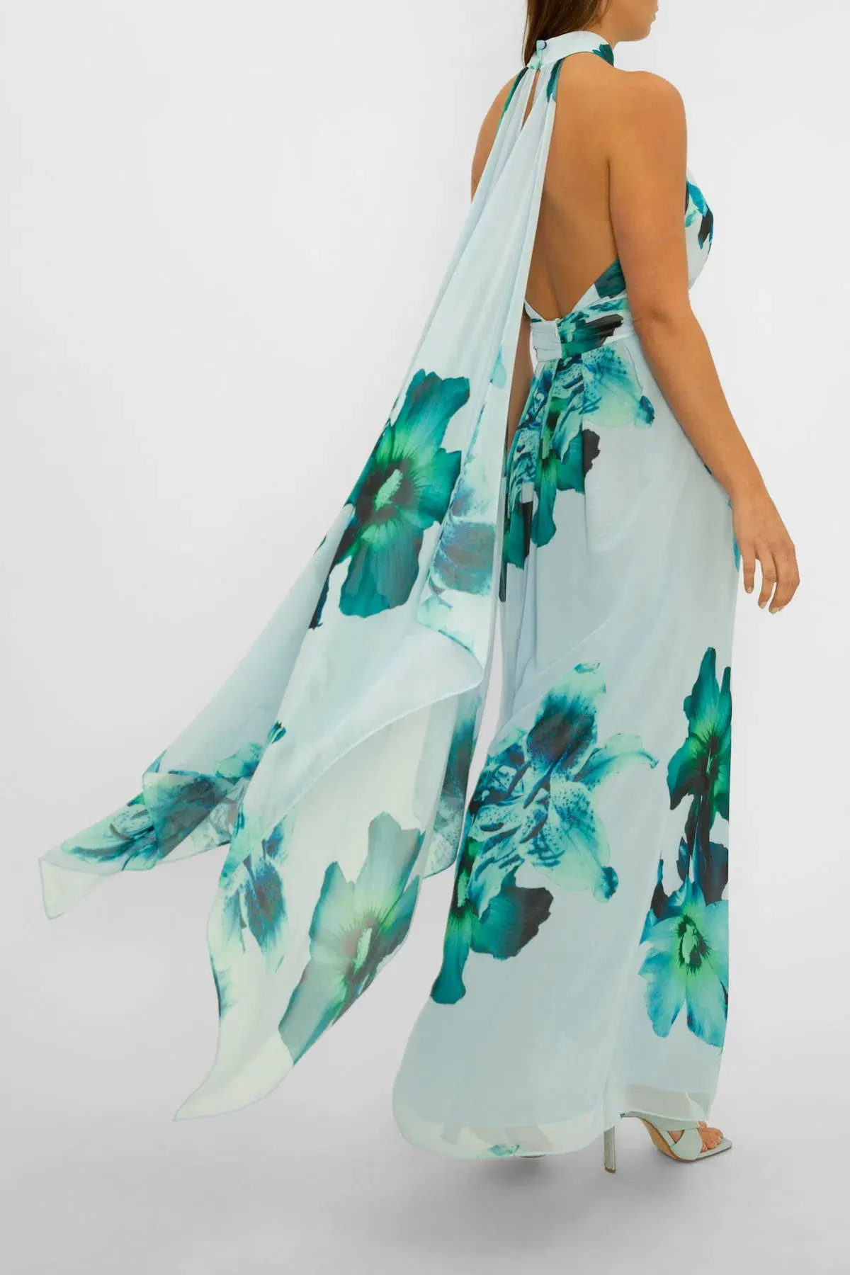 Carla Zampatti Blue Mid Summer Night Dream Gown Print Size 6 - Image 3