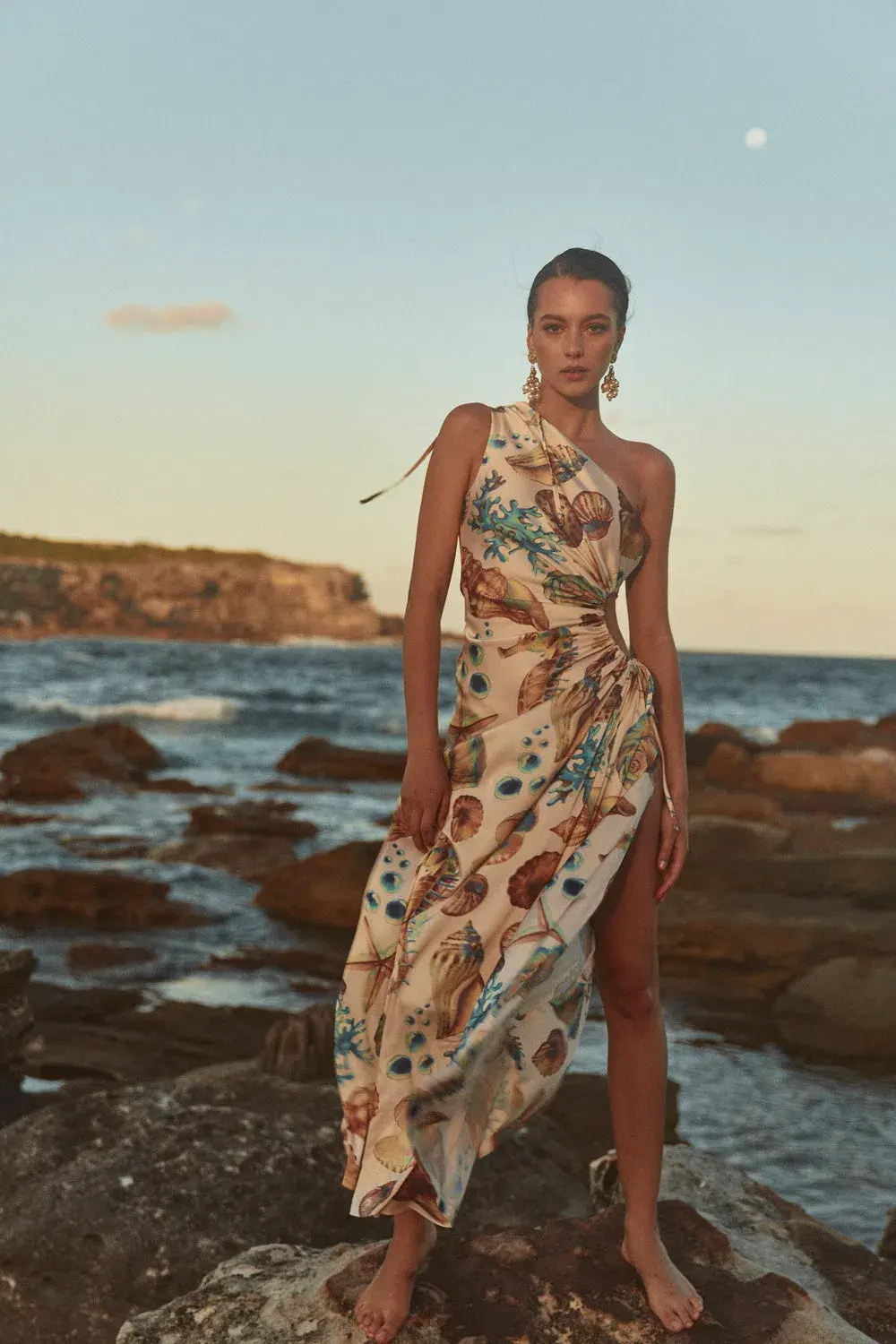 Sonya Moda Nour Maxi Dress Seashell Print Size 8 - Image 5