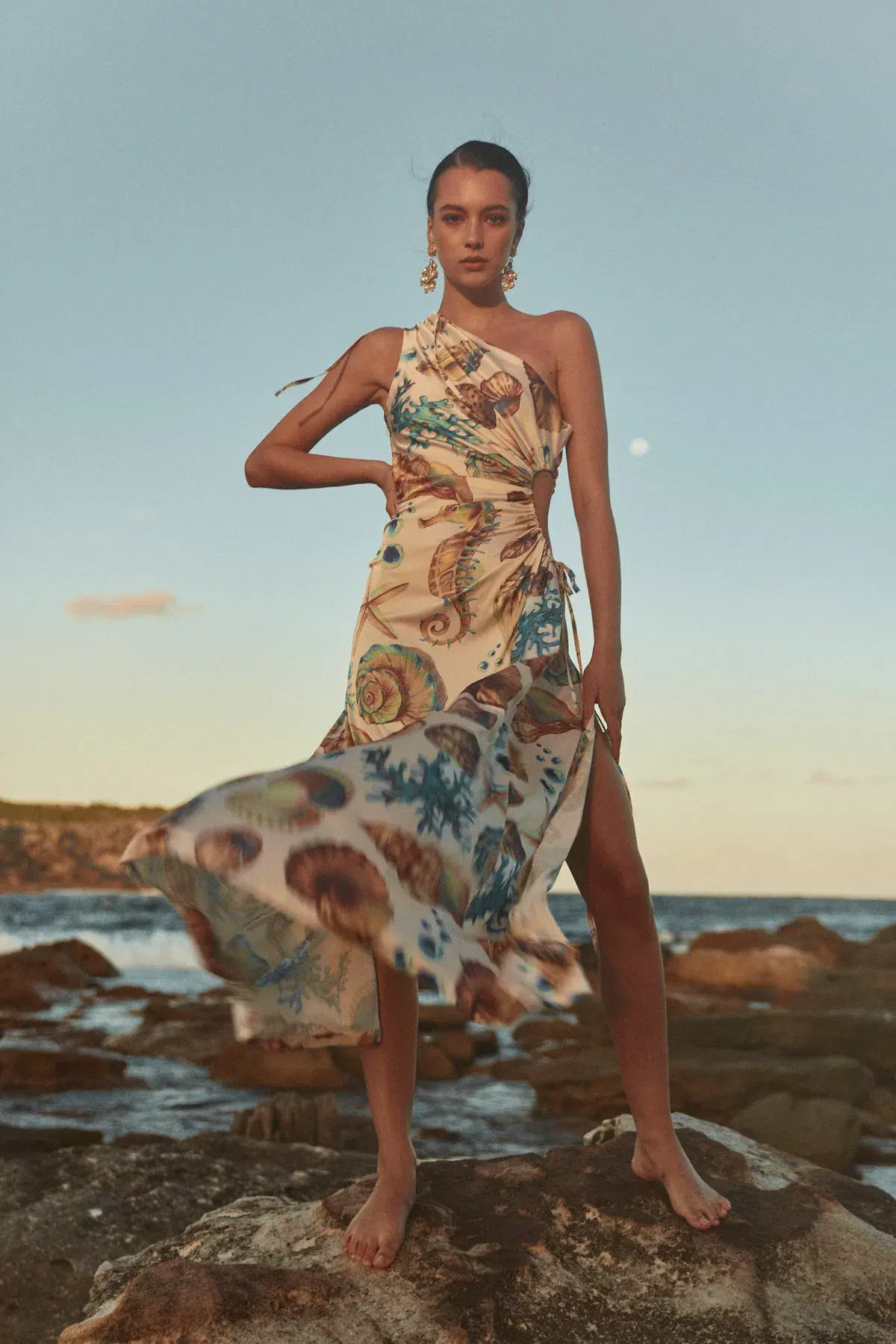 Sonya Moda Nour Maxi Dress Seashell Print Size 8 - Image 2