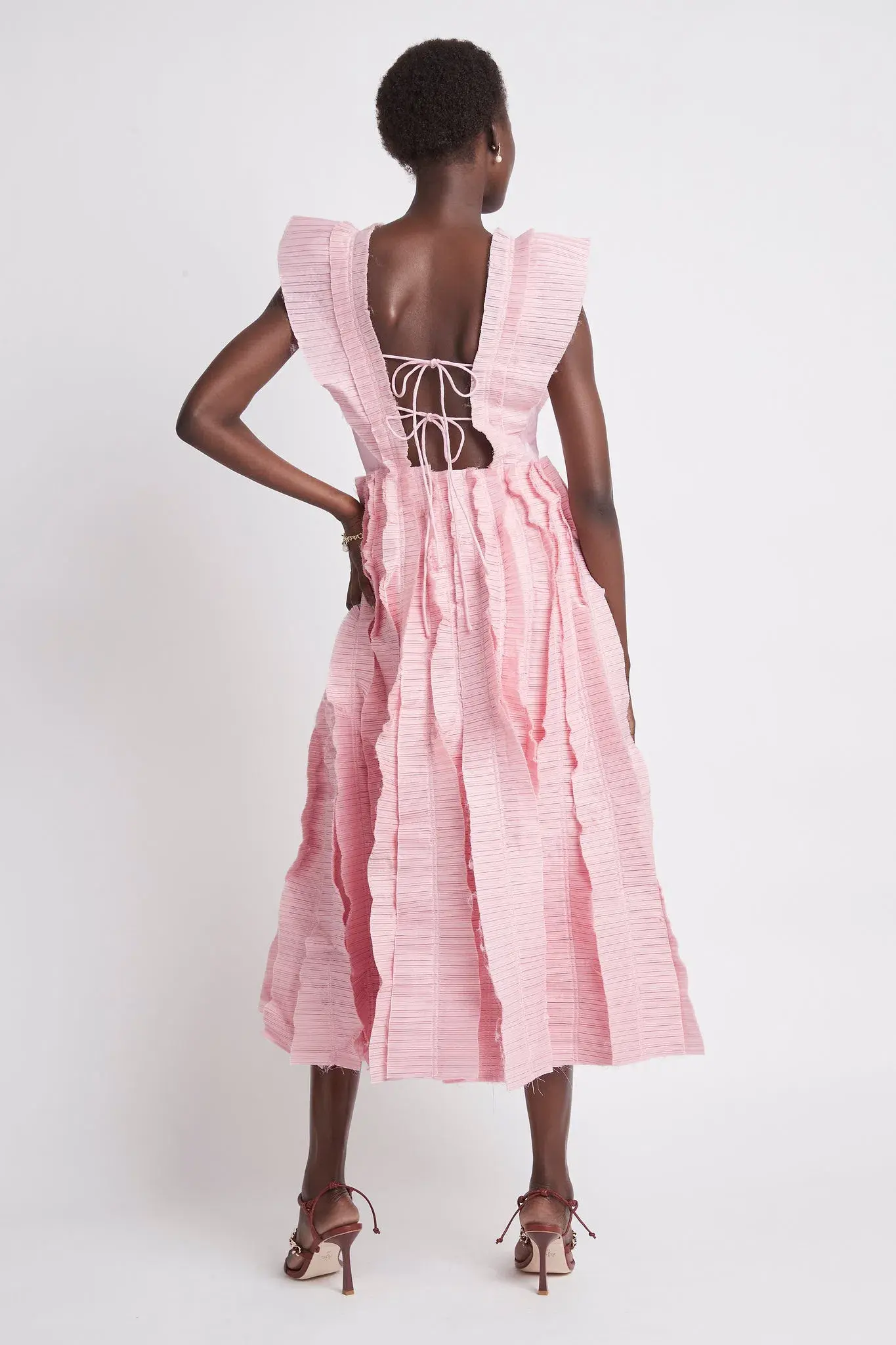 Aje Hybrid Midi Dress Pink Size 6 - Image 4