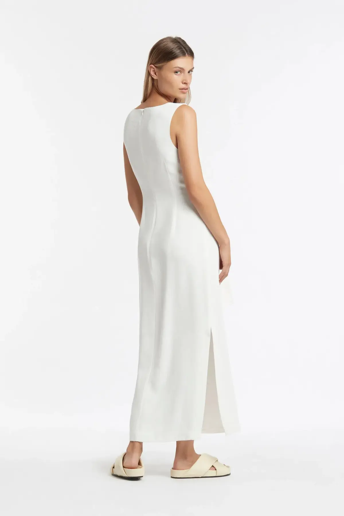 Sir the Label Clemence V Neck Dress White Size AU 10 - Image 3
