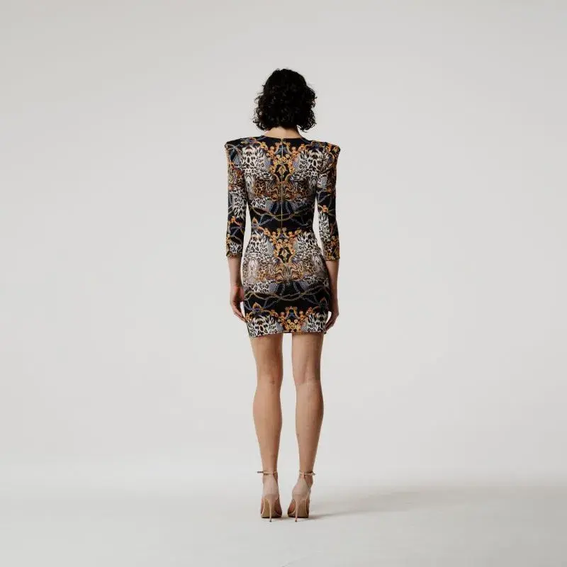 Meraki Official Max Baroque Printed Mini Dress Print Size 8  - Image 2