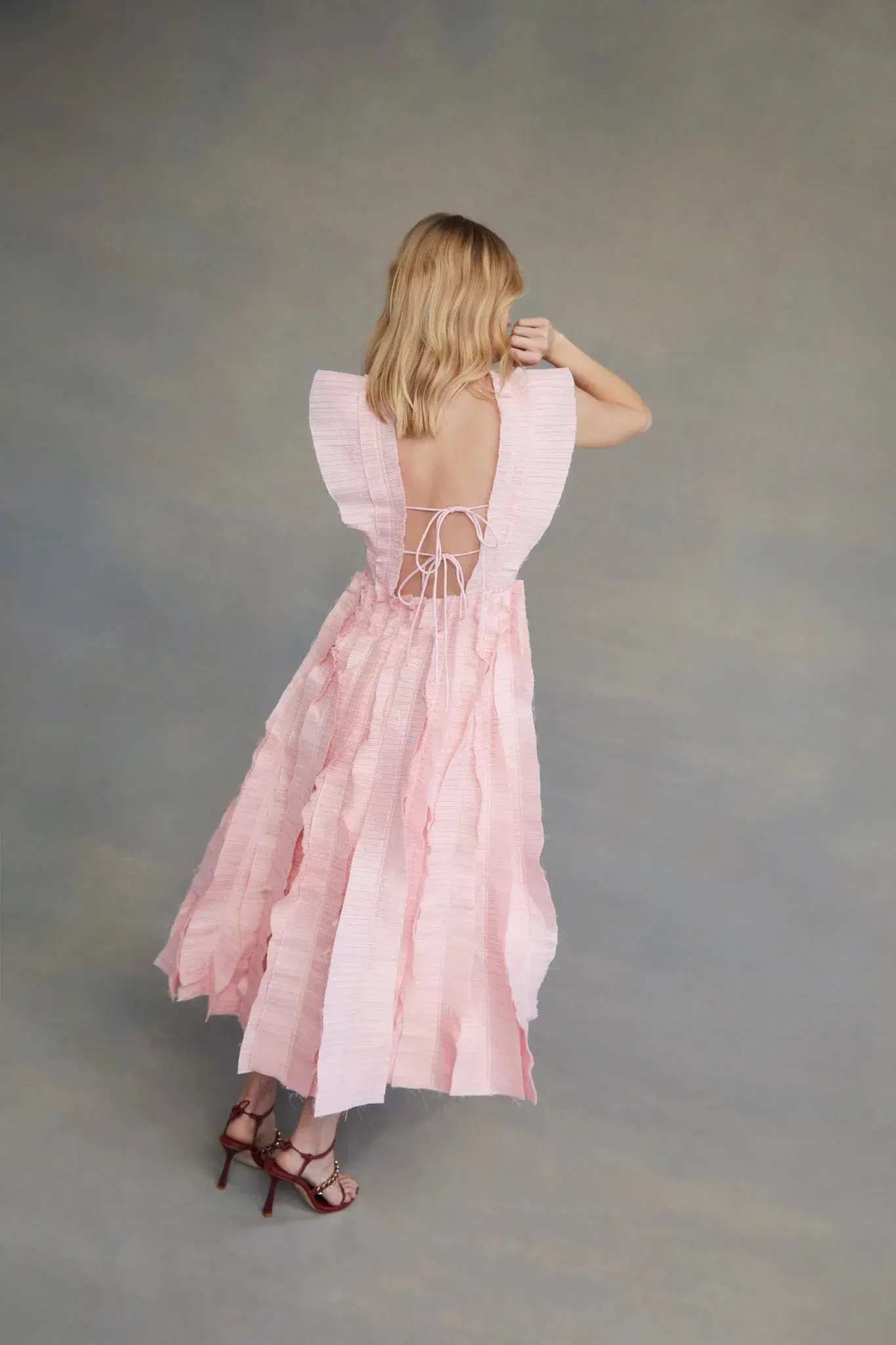Aje Hybrid Midi Dress Pink Rose Size 8 - Image 2