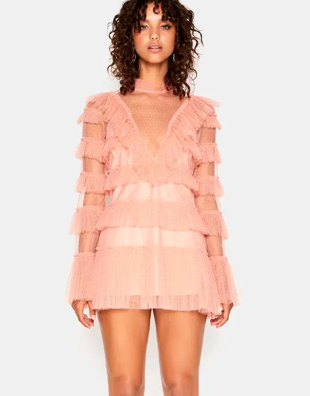 Alice McCall Zen Mini Dress Pink Size 8 for rent on The Volte - main image