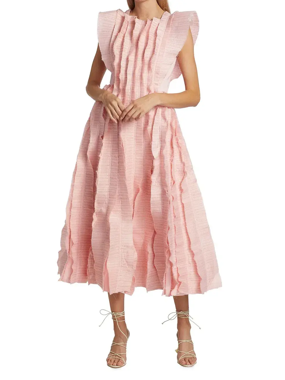 Aje Hybrid Midi Dress in Rose Pink Size 14  for rent on The Volte - main image
